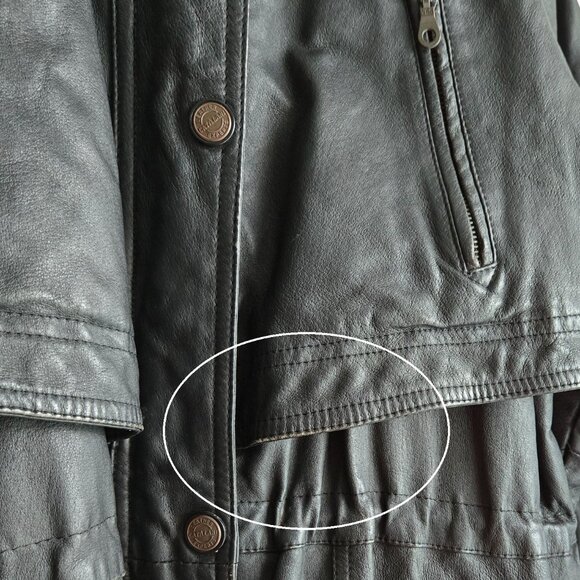 Vintage The Connection New York Leather Cloak Jacket Men Furry Lined Retro XL - Picture 7 of 7